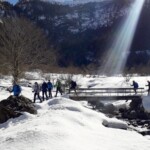 Raquettes au Cirque de Cagateille Raquette passerele Cagateille